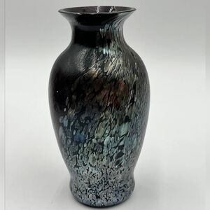Handblown Purple Amethyst Art Glass Vase. Dichroic Glass 5.5"